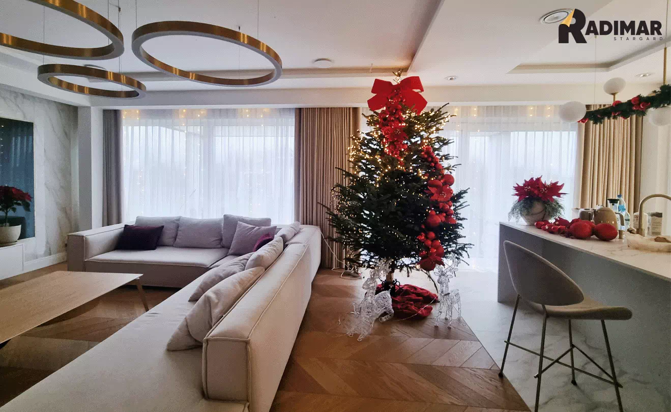 firany i zasłony szyte na wymiar do nowoczesnego salonu dużego realizacja radimar